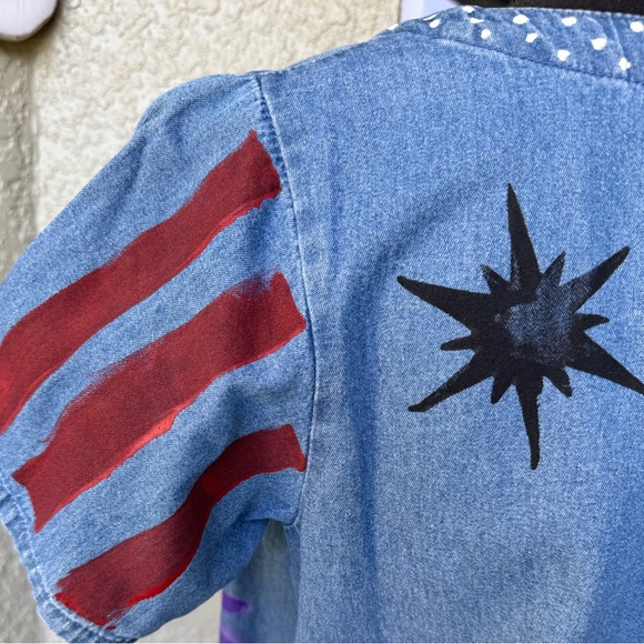 Victoria Hand Painted Denim Dress - Picture 5 of 10